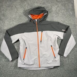 Double Diamond Mens XL Hooded Jacket Gray Orange Fleece Lined Outdoor